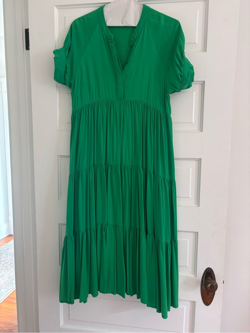 Vestique Green Tiered Dress